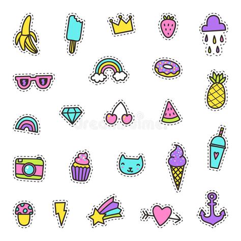 Cute Pins Seamless Pattern Stock Illustration Illustration Of Patch