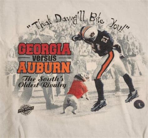 Georgia Bulldogs V Auburn Uga Bites Player Shirt Vintage Souths Oldest