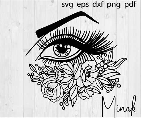 Girl Eyelashes Svg Floral Eyes Svg Makeup Logo Sign Shirt Svg Etsy