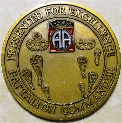82nd Airborne Division Battalion Commander Army Challenge Coin Rolyat