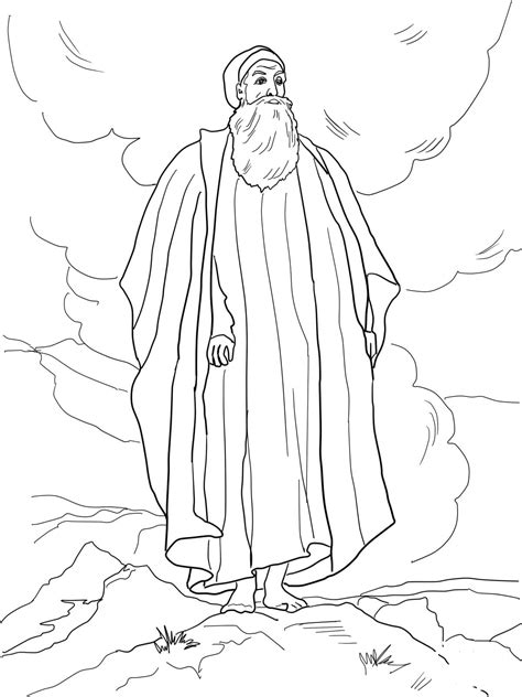 Moses Views The Promised Land Coloring Page Colouringpages
