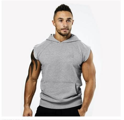 Colour Store Men′s Bodybuilding Sleeveless Hoodie Gym Tank Top Workout