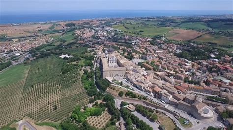 Loreto Marche Italy Aerial View Of The Basilica And The City