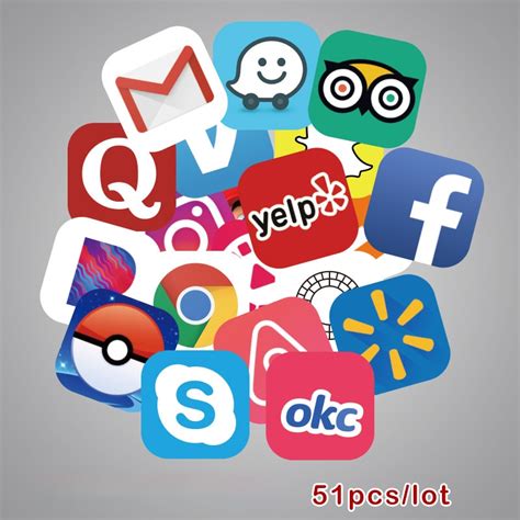 Parts And Accessories 51 X Social Media Icon Sticker Vinyl Popular Icons