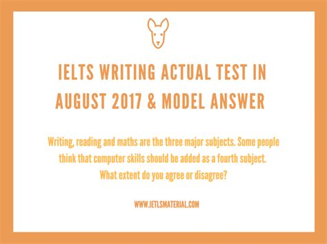 Ielts Writing Actual Test In August 2017 And Sample Answers Images