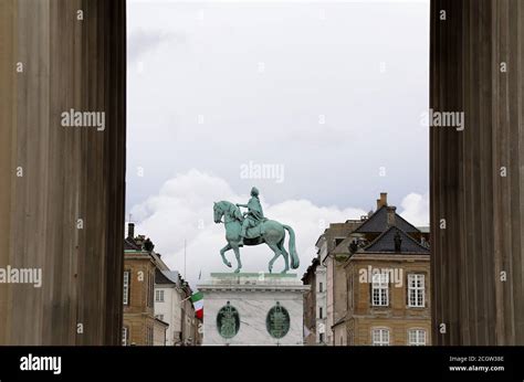 Equestrian Statue Of King Frederik V At Amalienborg Palace In