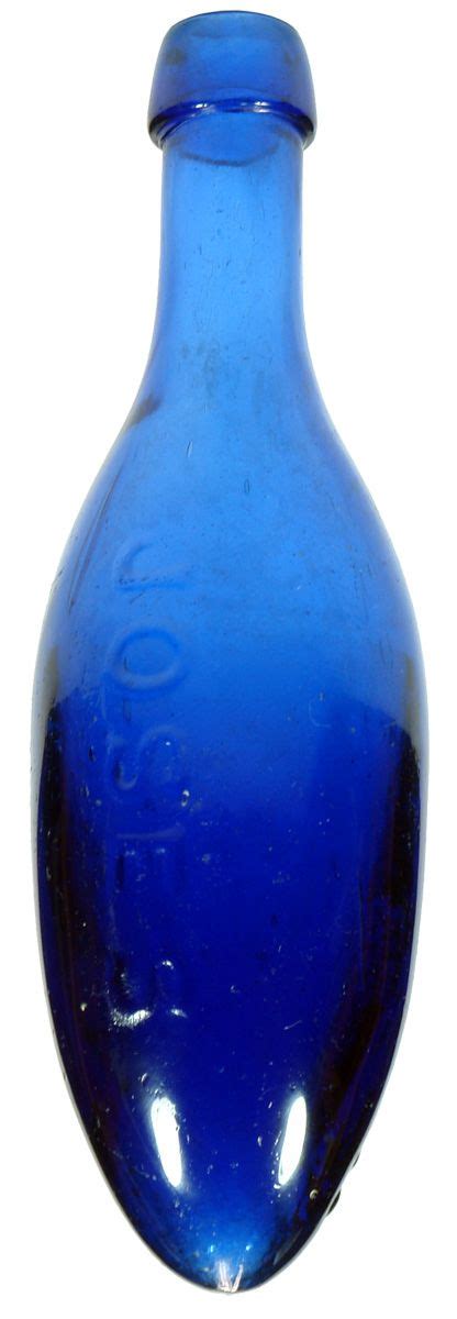 Jose S Mineral Waters Geraldton Cobalt Blue Antique Torpedo Bottle Blue Glass Bottles