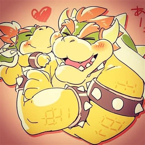 Some Hug And Kiss From Jr 😘 Bowser Bowserjr Mario Nintendo Art By Rtyourbowser In