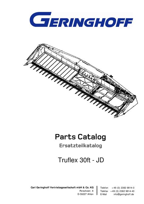 Geringhoff Truflex Parts Manual Catalog Pdf Download Service Manual