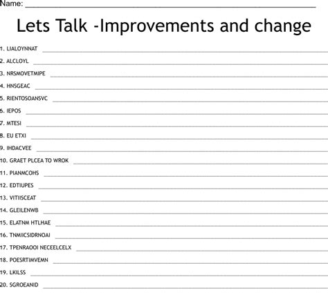 Lets Talk Improvements And Change Word Scramble Wordmint