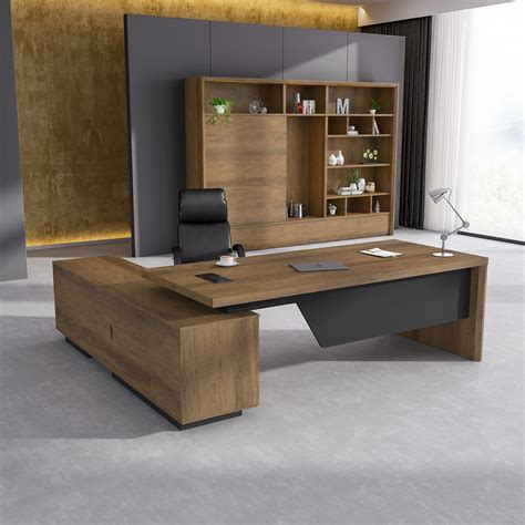 Dreasytech Executive Office Desk 22m With Return Brown Oak Colour