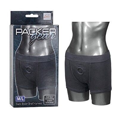 Packer Gear Black Boxer Strap On Harness M L Adult Couple Foreplay Sex