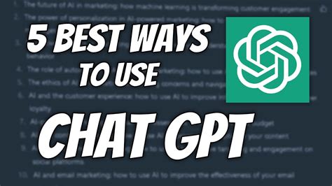 How To Use Chat Gpt In Ways Explained Youtube