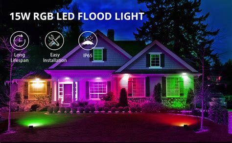 Le Rgb Flood Lights Pack Color Changing Led Flood Lights With Remote