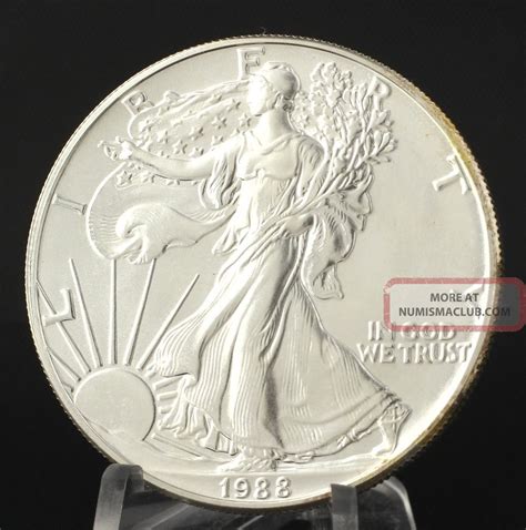 1988 American Silver Eagle 1oz 999 Fine Dollar Ase Investment Coin Usa