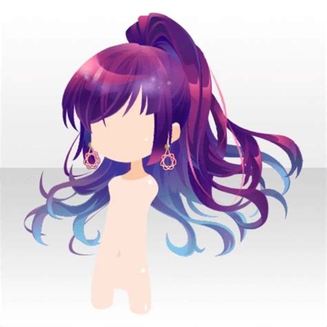 Different World Decorative Ponytail Vera Purple Anime Hair Chibi