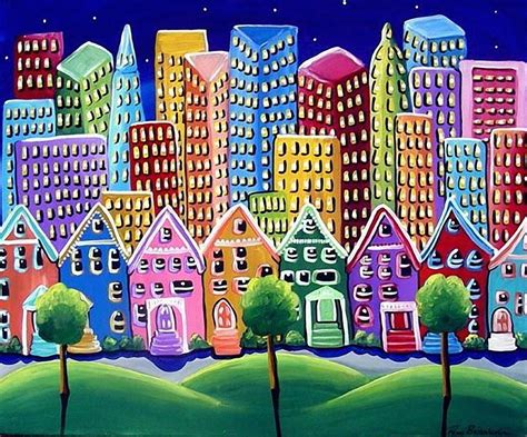 City Neighborhood Painting By Renie Britenbucher Fine Art America