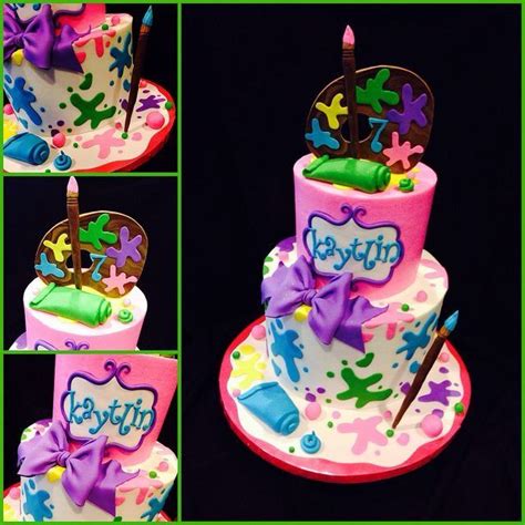 Paint Party Cake Art Birthday Cake 7th Birthday Party Ideas Painting