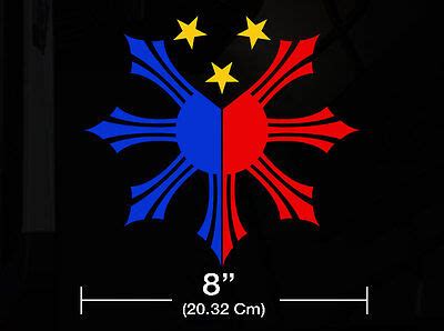 Filipino Vinyl Car Decal Sticker 8 W W Philippine Flag 3colors