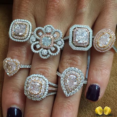 Sunday Stack Of Rare Natural Fancy Colored Diamond Rings From Novel Collection We
