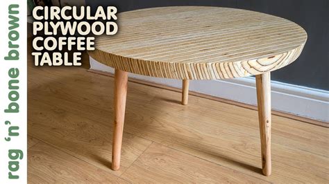 Next, take the long offcut, place it good side up, and make three rip cuts on the table saw to produce the apron stock. Circular Plywood Coffee Table - YouTube