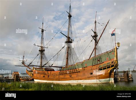 Lelystad Replica Batavia Voc 1628 Boat Sailing Ship Stock Photo
