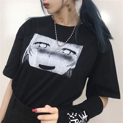 Itgirl Shop Anime Comic Printed Black T Shirt With Sleeves