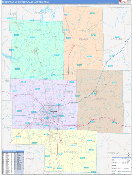 Springfield Metro Area Mo Zip Code Maps Color Cast