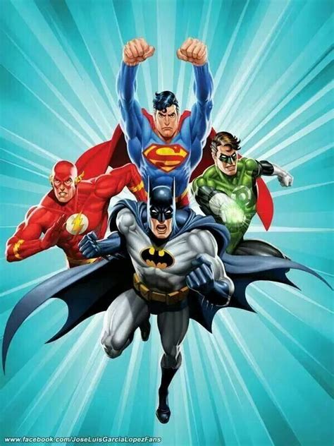 Batman With Flash Green Lantern And Superman Justice League