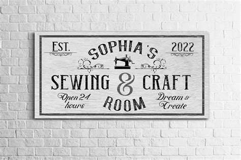 Personalized Sewing And Craft Room Sign Embroidery Decor Etsy