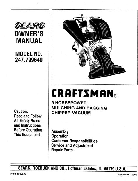 Craftsman 79964 Operators Manual