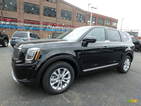 Espresso brown leather available on sx (ebony black, glacial white pearl, dark moss). Ebony Black 2020 Kia Telluride LX AWD Exterior Photo ...