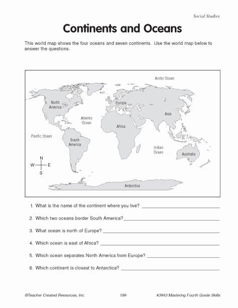 50 Continents And Oceans Worksheet Pdf Chessmuseum Template Library