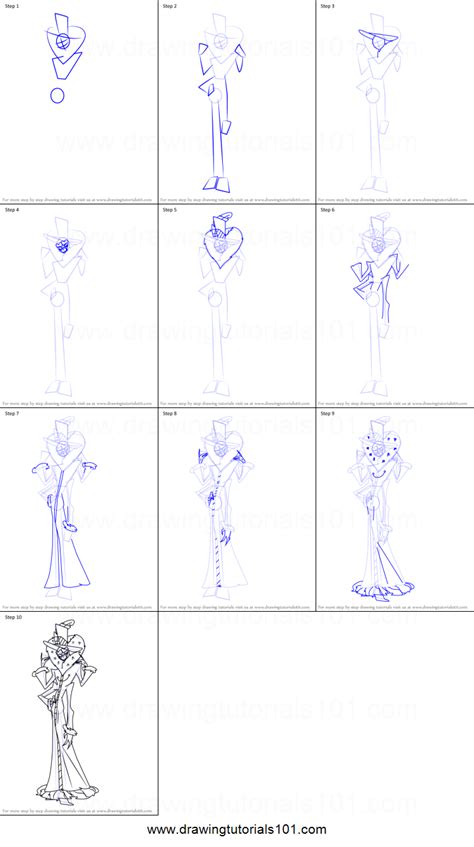 How To Draw Valentino From Hazbin Hotel Printable Step By Step Drawing
