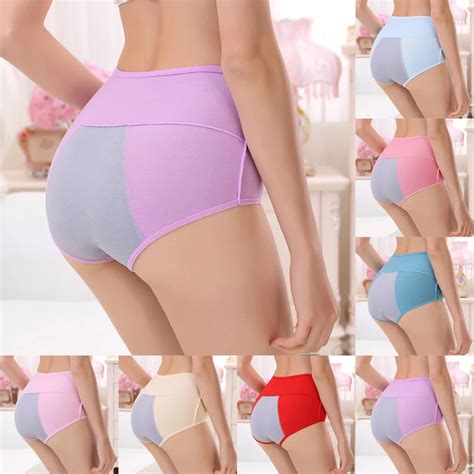 buy women menstrual period panties lady bamboo fiber high waist underwear leak