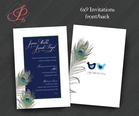 Wedding Shower Engagement Birthday Invitations Peacock