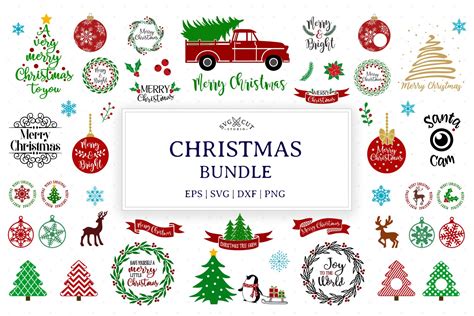 Paper Cut Template Christmas Bundle In Svg 45 Christmas Designs Xmas