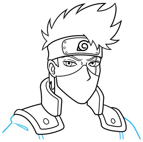 How To Draw Kakashi Hatake From Naruto Step 8 Cartoon Drawings