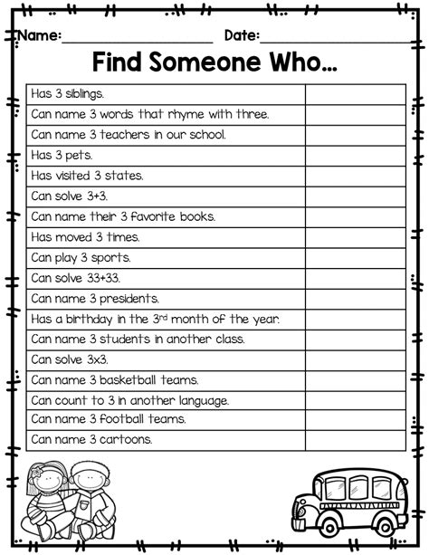 Activities For Third Graders