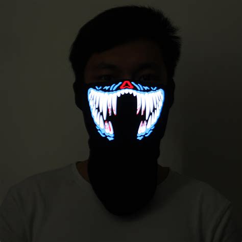 Buy Led Rave Party Face Mask Equalizer Flashing By Music Luminous