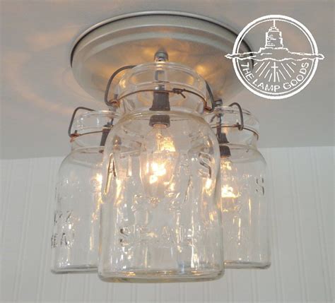 Mason Jar Ceiling Light Hanging Vintage Quarts Etsy In 2022 Mason