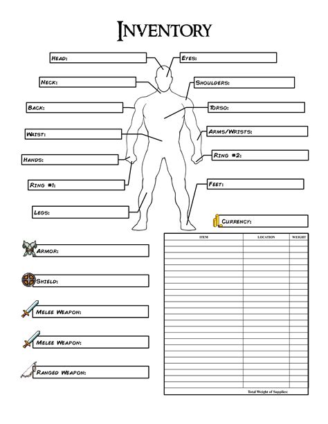 Yes there is one that you can fill online as well, just hop on an ipad or a computer and run dnd beyond, then head to my characters, then click at the top right make a character. Planilla de inventario | Dnd character sheet, Character ...