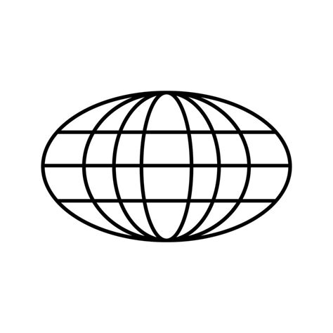 Flat Icon Oval Globe Design Vector Illustration 11477237 Vector Art At