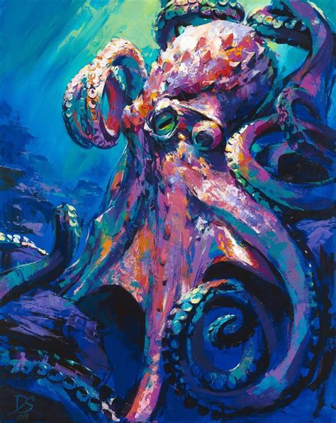 Shop vintage octopus canvas print created by knottysailor. KING OCTOPUS Print Octopus Print Octopus Wall Art Octopus ...