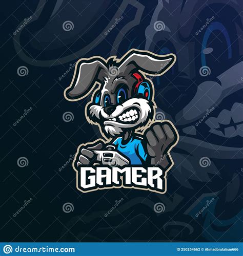 Rabbit Gamer Mascot Logo Design Vector With Modern Illustration Concept