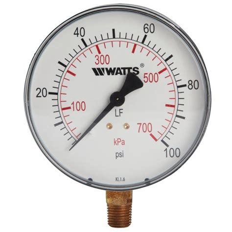 Watts 14 Lead Free Pressure Gauge 0 To 100 Psi Hd Supply