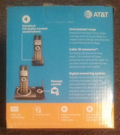 Atandt Cl82219 2 Handset Answering System Telephone Black 650530031847