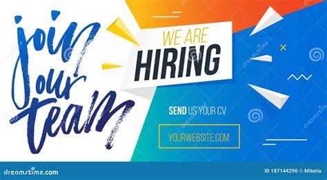 Join Our Team, we are Hiring Banner Template Stock Vector