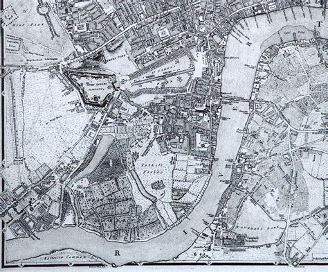 Map Of London 18th Century Showing Only One Bridge History Travel