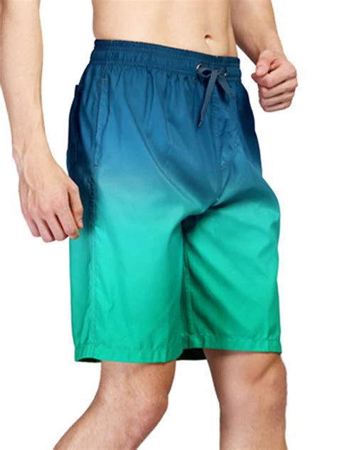 Casual Mens Swimming Swim Shorts Elastic Waist Pockets Surf Summer Gradient Print Tie Dye Beach